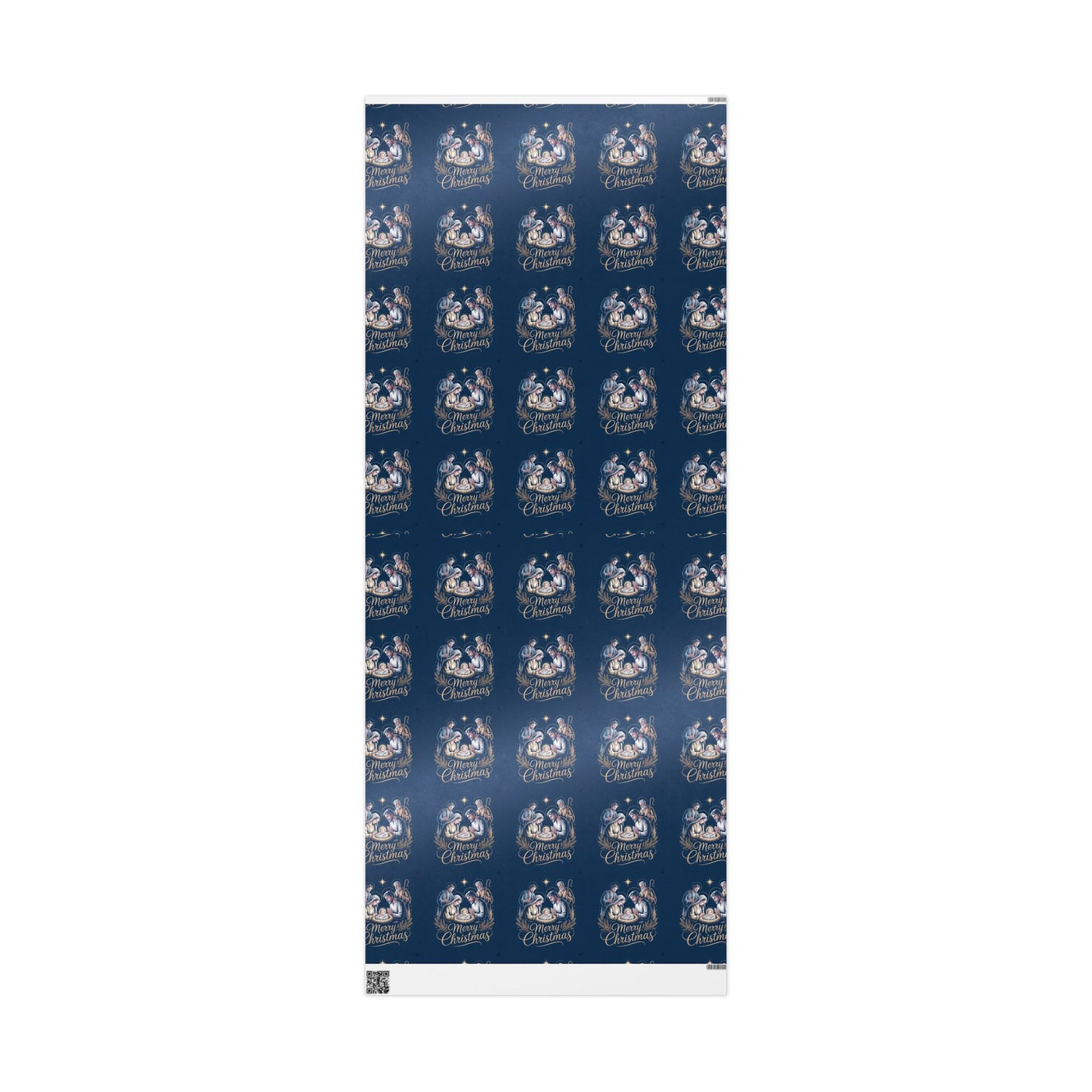 Nativity Christmas Wrapping Paper - Blue Background