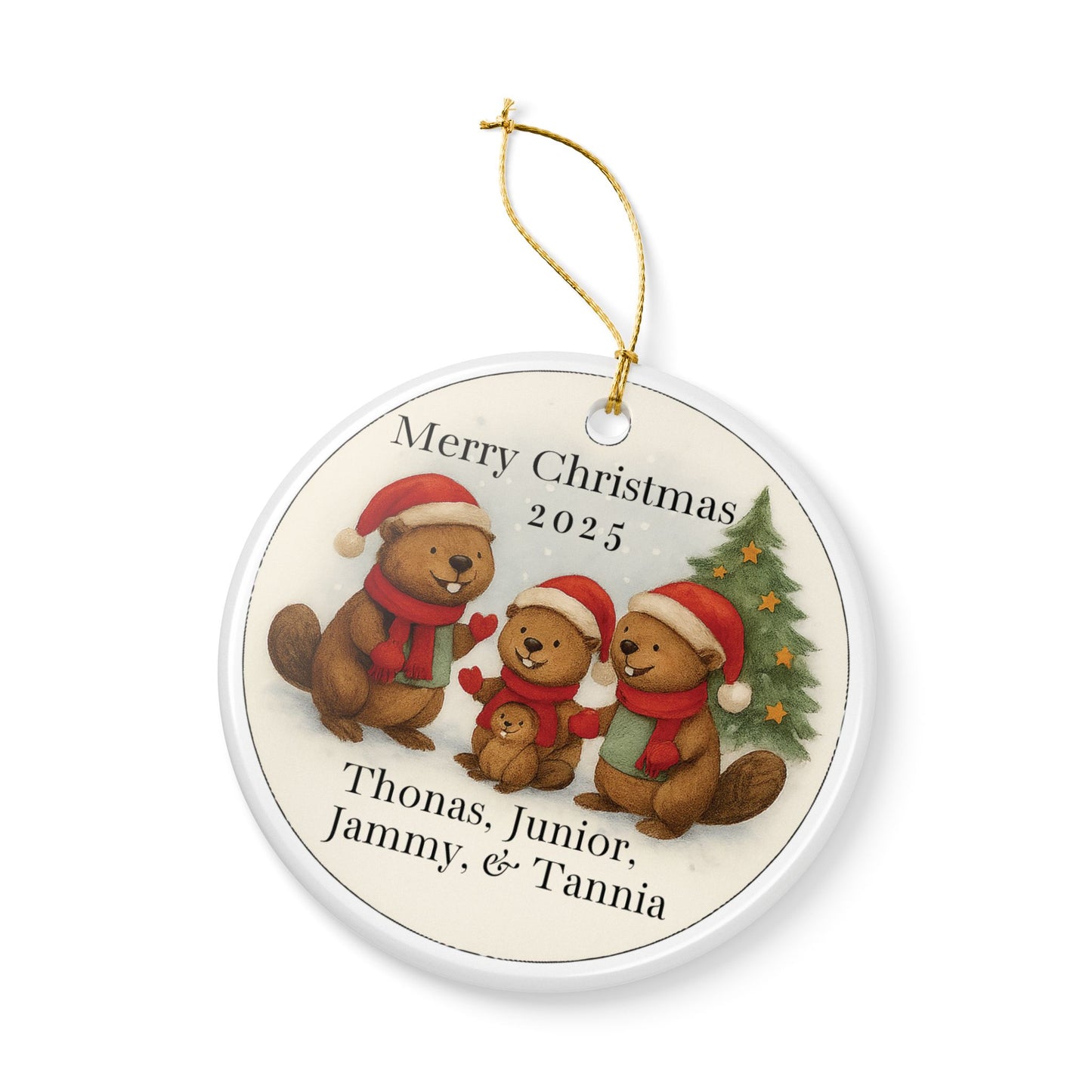 Personalized Family Christmas Ornament, Holiday Decor, Ceramic Ornament, Family Gift, Togetherness Keepsake