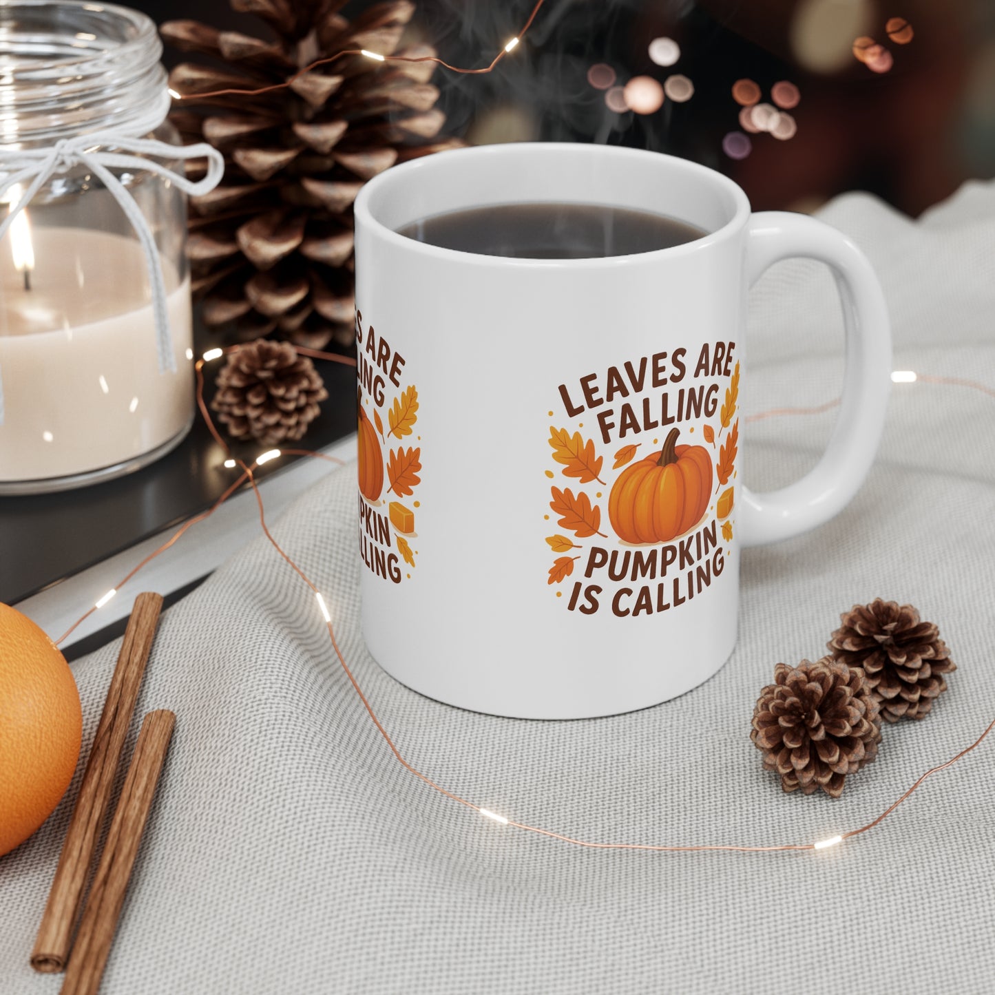 Autumn Pumpkin Mug - Fall Coffee Cup, Harvest Decor, Thanksgiving Gift, Seasonal Drinkware, Cozy Vibe