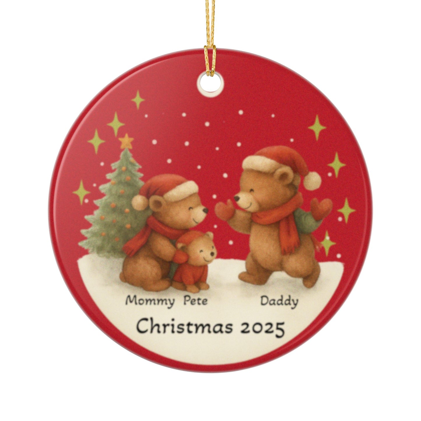 Personalized Family Christmas Ornament, Holiday Decor, Ceramic Ornament, Family Gift, Togetherness Keepsake