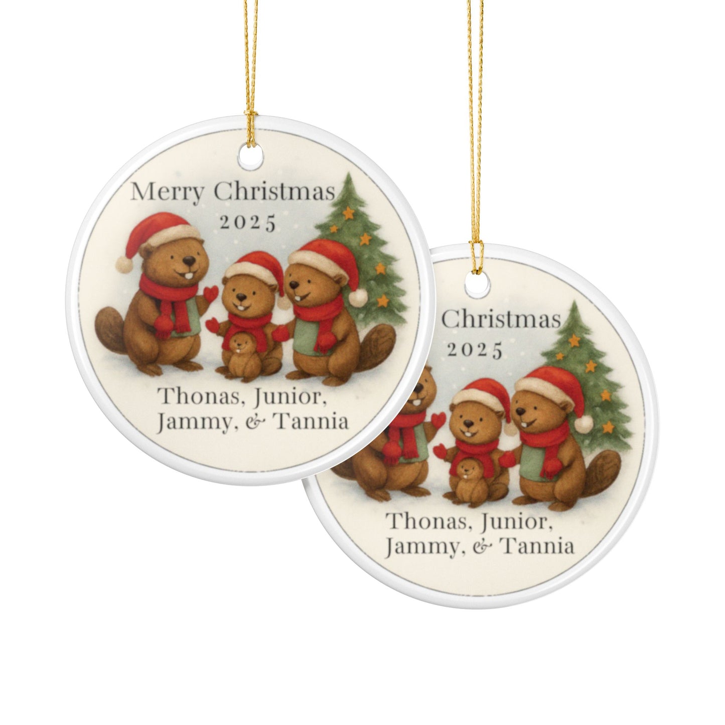 Personalized Family Christmas Ornament, Holiday Decor, Ceramic Ornament, Family Gift, Togetherness Keepsake