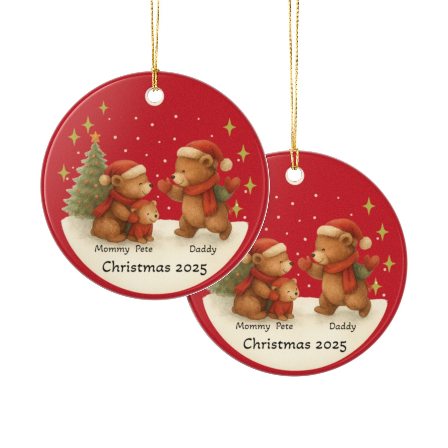 Personalized Family Christmas Ornament, Holiday Decor, Ceramic Ornament, Family Gift, Togetherness Keepsake