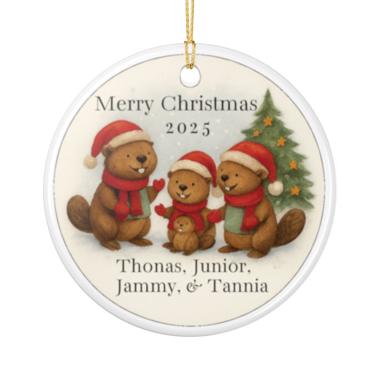 Personalized Family Christmas Ornament, Holiday Decor, Ceramic Ornament, Family Gift, Togetherness Keepsake