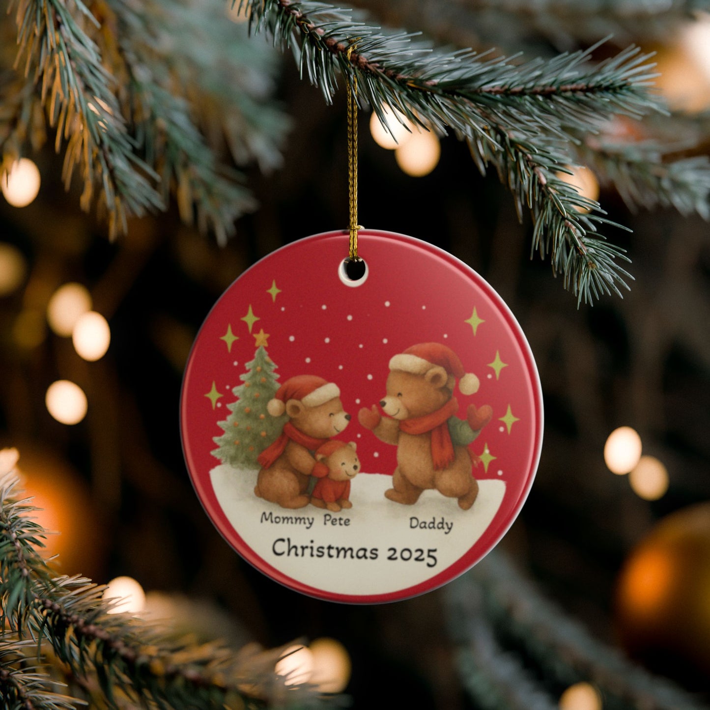 Personalized Family Christmas Ornament, Holiday Decor, Ceramic Ornament, Family Gift, Togetherness Keepsake