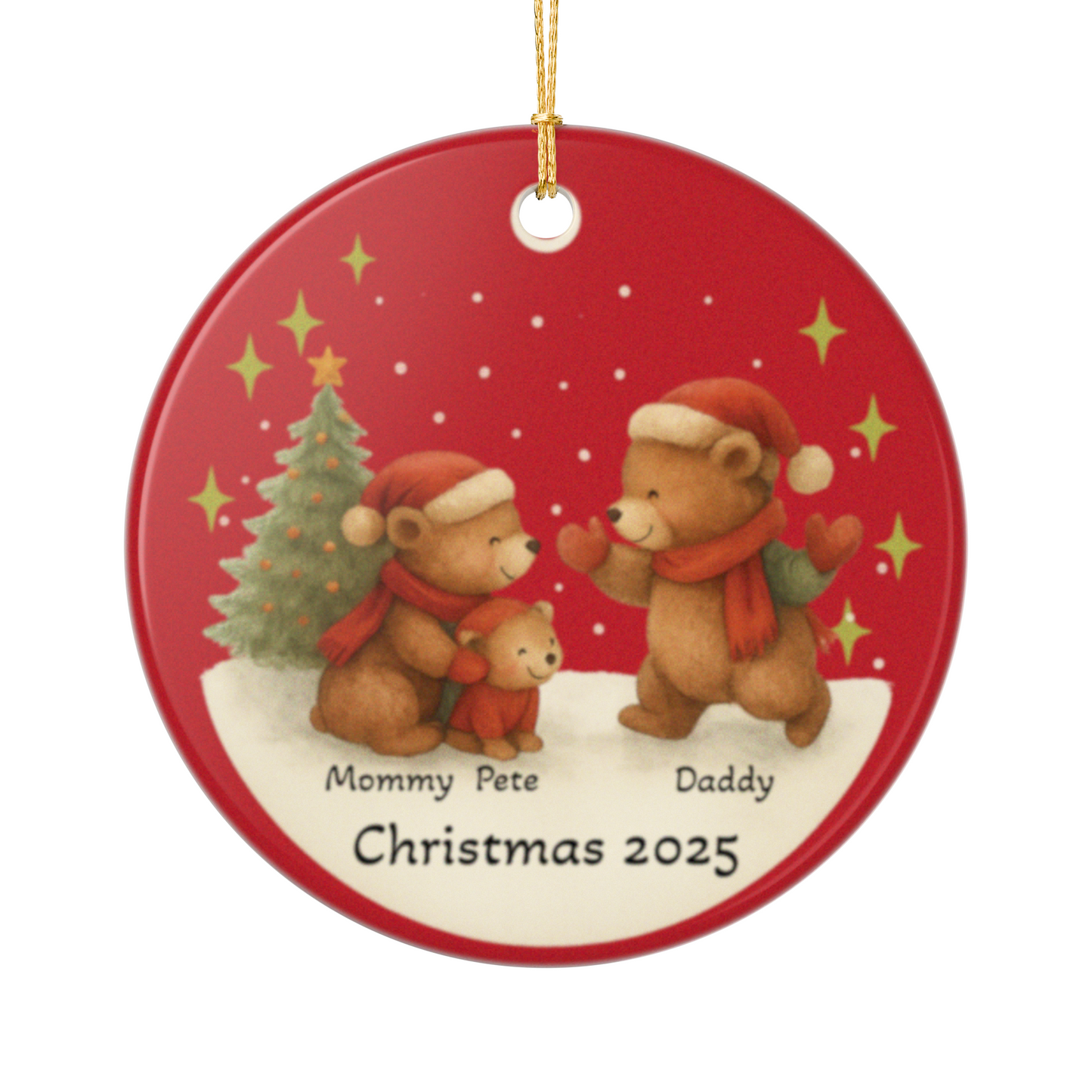Personalized Family Christmas Ornament, Holiday Decor, Ceramic Ornament, Family Gift, Togetherness Keepsake
