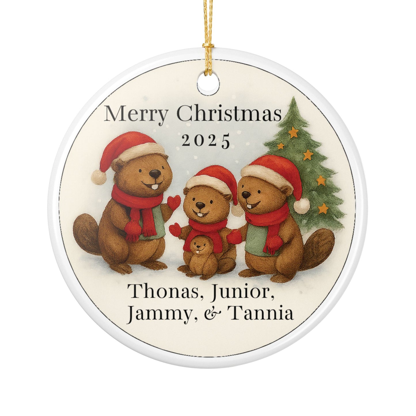 Personalized Family Christmas Ornament, Holiday Decor, Ceramic Ornament, Family Gift, Togetherness Keepsake