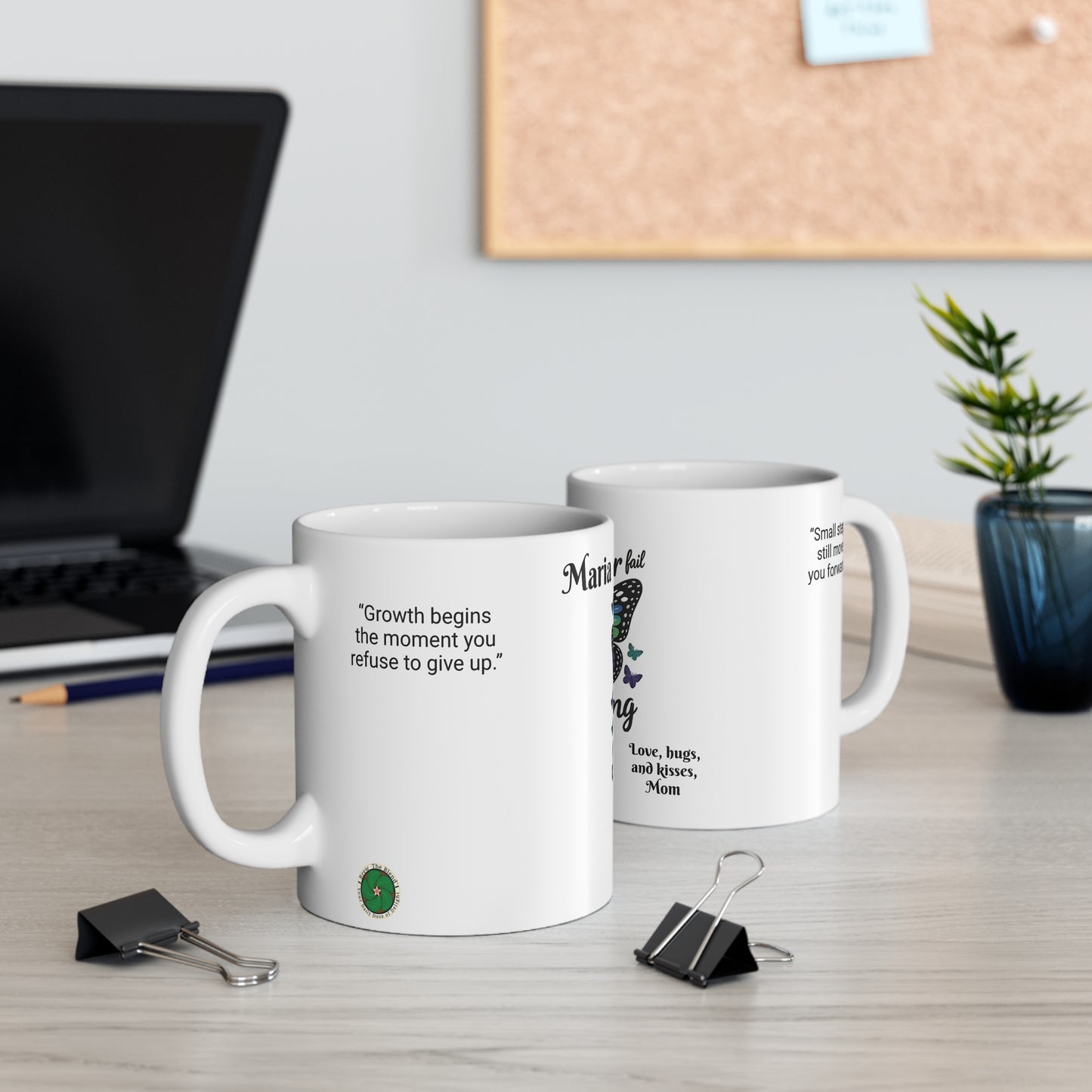 YOU NEVER FAIL - Inspirational Butterfly Mug, Colorful Butterfly Coffee Cup, Motivational Gift for Friends, Perfect for Birthdays, Office Decor, Butterfly Lover Gift