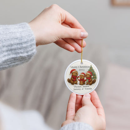 Personalized Family Christmas Ornament, Holiday Decor, Ceramic Ornament, Family Gift, Togetherness Keepsake