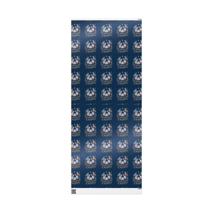 Nativity Christmas Wrapping Paper - Blue Background