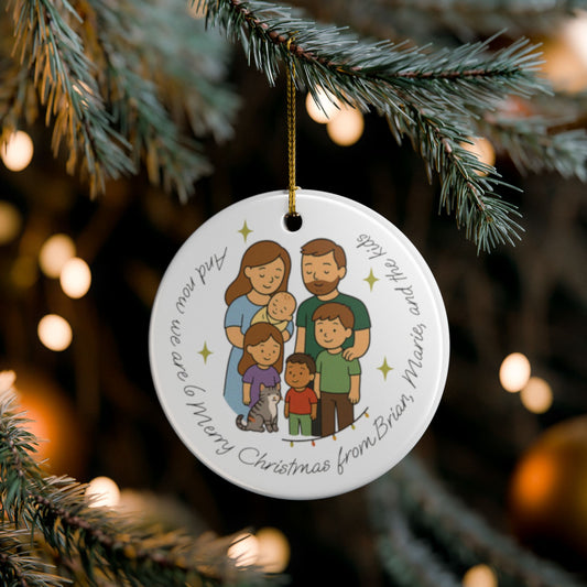 Personalized Family Christmas Ornament, Holiday Decor, Ceramic Ornament, Family Gift, Custom Togetherness Keepsake