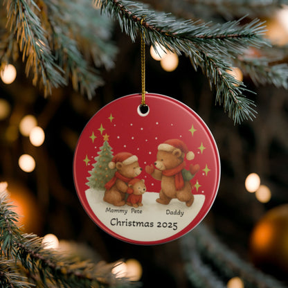 Personalized Family Christmas Ornament, Holiday Decor, Ceramic Ornament, Family Gift, Togetherness Keepsake