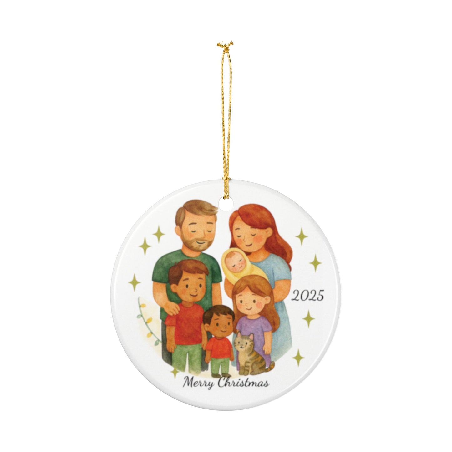 Adorno navideño familiar personalizado, decoración navideña, adorno de cerámica, regalo familiar, recuerdo de unión personalizado