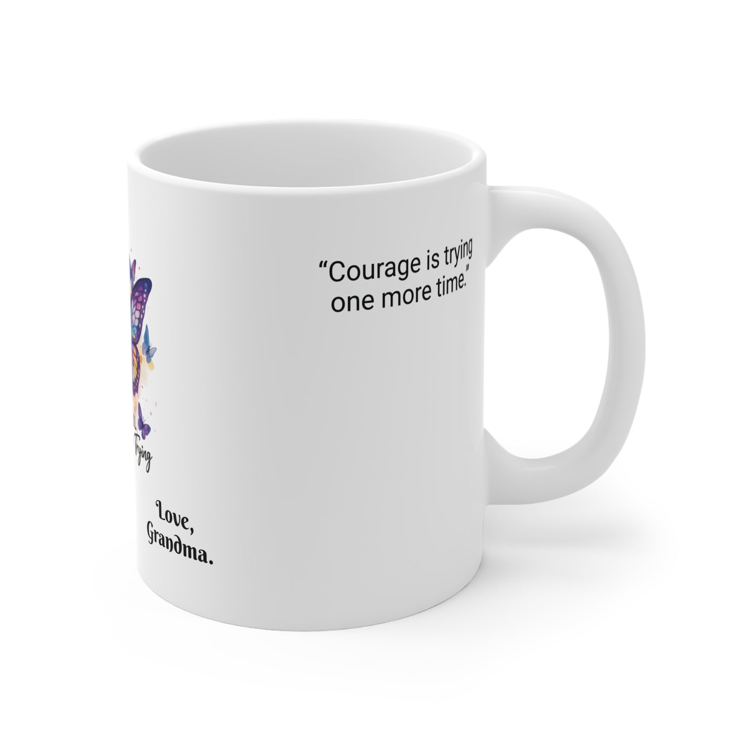 YOU NEVER FAIL - Inspirational Butterfly Mug, Colorful Butterfly Coffee Cup, Motivational Gift for Friends, Perfect for Birthdays, Office Decor, Butterfly Lover Gift