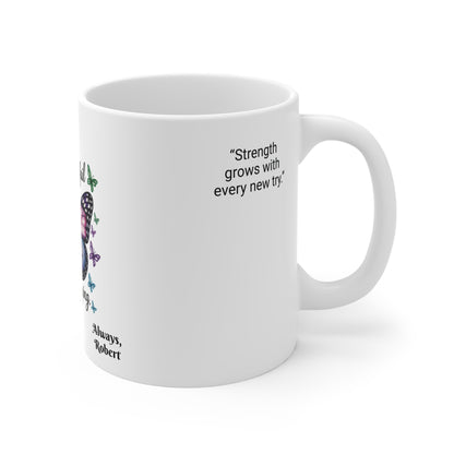 YOU NEVER FAIL - Inspirational Butterfly Mug, Colorful Butterfly Coffee Cup, Motivational Gift for Friends, Perfect for Birthdays, Office Decor, Butterfly Lover Gift