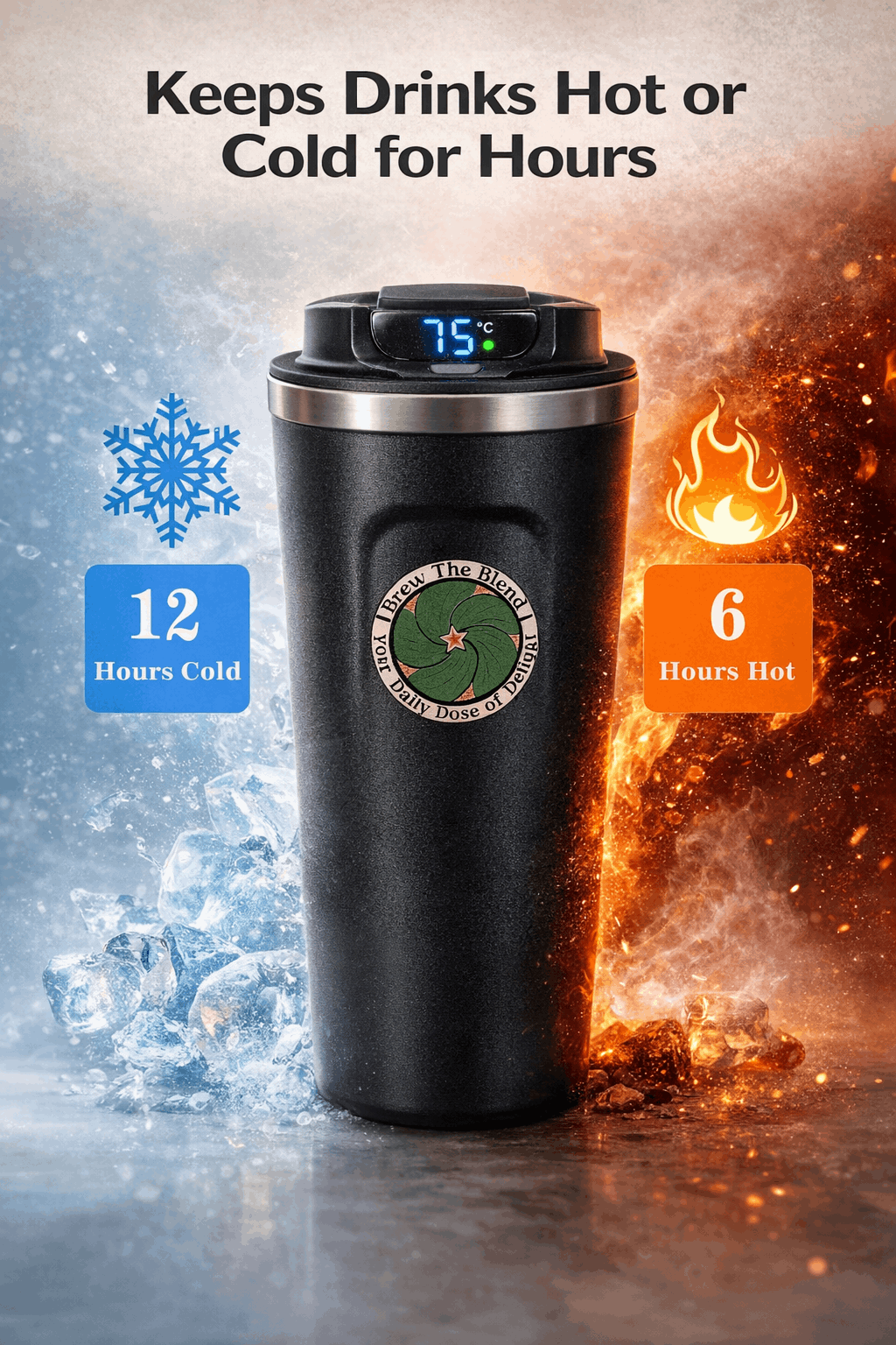 Smart Temperature Display Thermos – Stainless Steel Coffee & Tea Companion