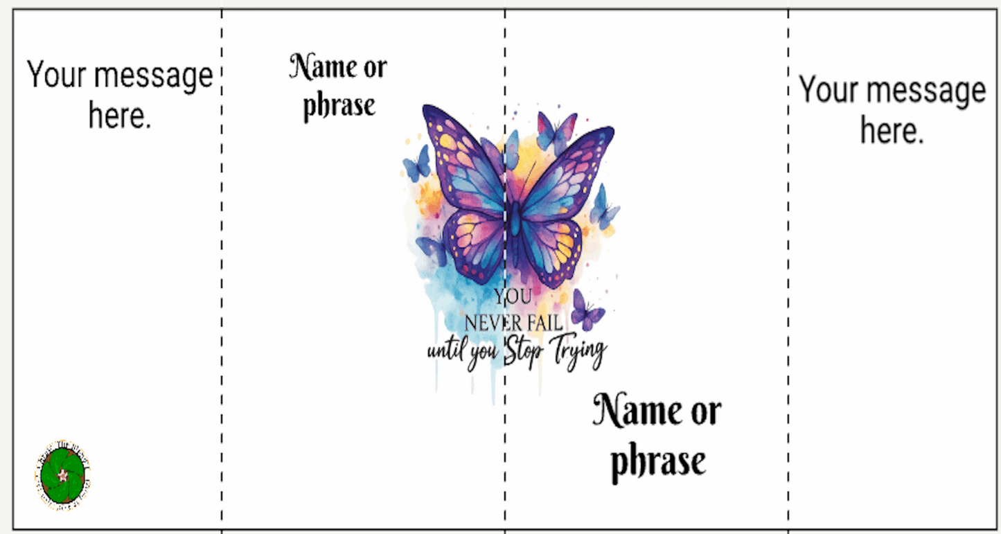 YOU NEVER FAIL - Inspirational Colorful Butterfly Coffee Cup, Motivational Gift for Friends, Perfect for Birthdays, Butterfly Lover Gift