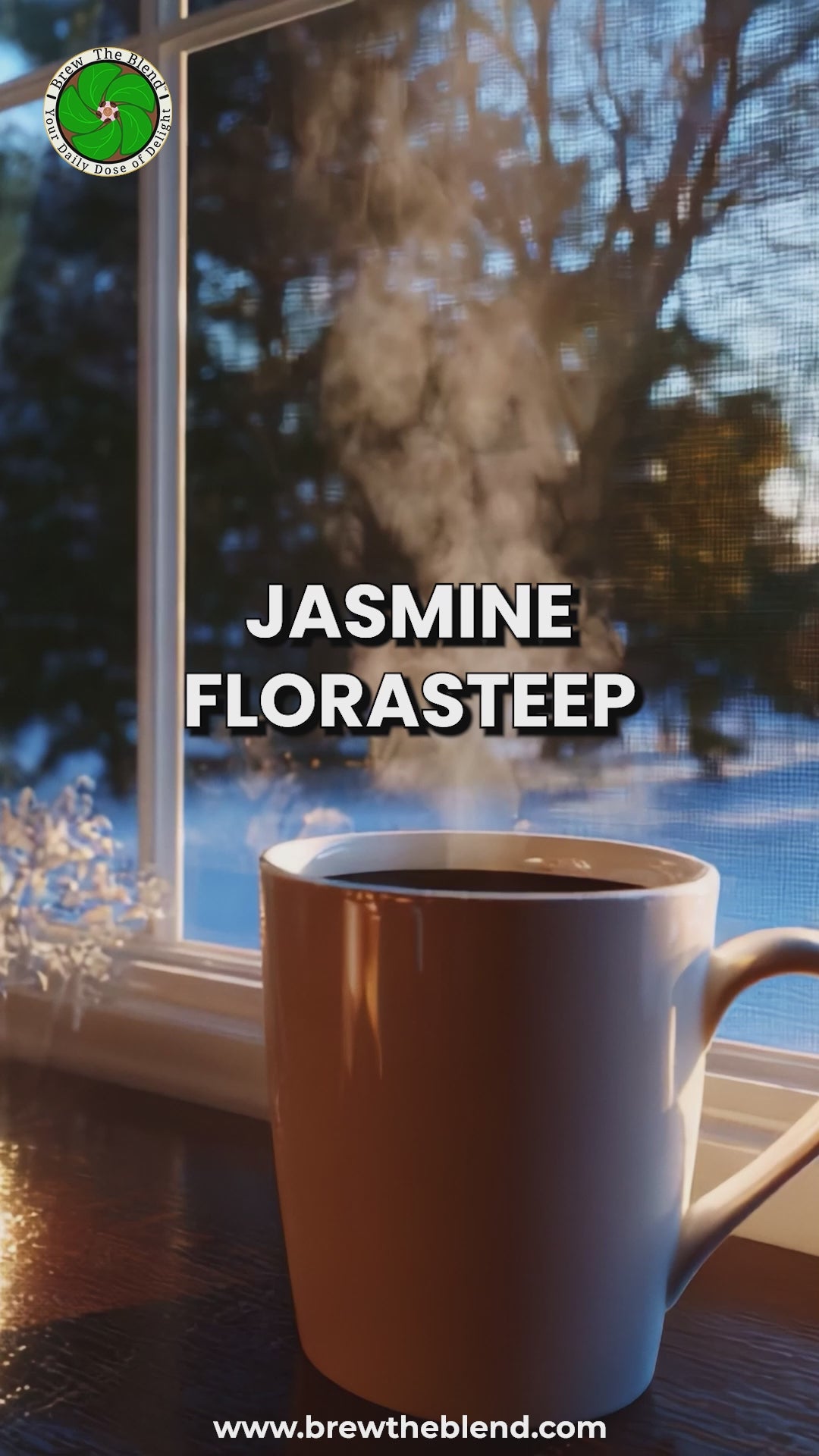 Jasmine FloraSteep—a calming blend of premium green tea leaves and fragrant jasmine blossoms. This light, floral tea offers a silky mouthfeel and subtle natural sweetness that lifts the senses without overwhelming the palate. Ideal for multiple steepings, it reveals a soft, tranquil complexity with each cup.